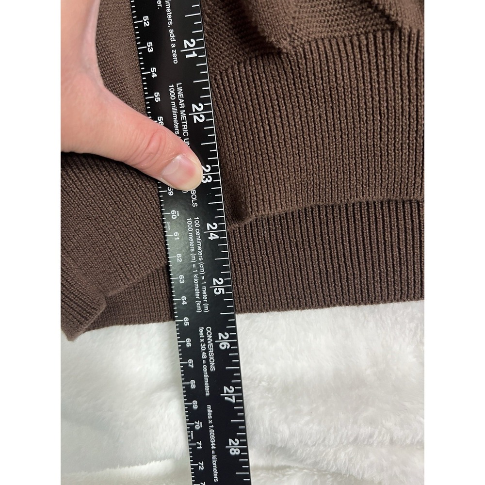 Izod Brown Zip-Up Argyle Sweater - Picture 8 of 10
